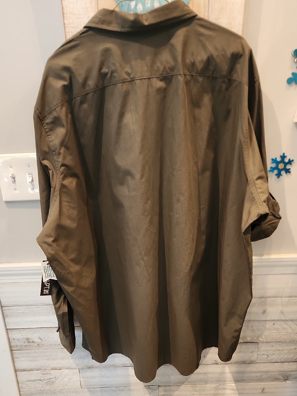 NWT APT. 9 Big & Tall Olive Green Men's Button-down Shirt Sz 4XB - Picture 8 of 8